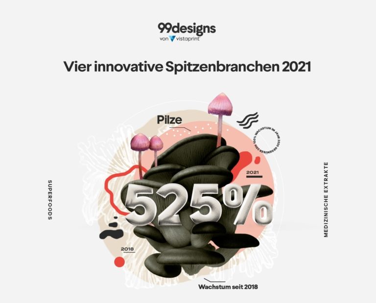 Von Pilzen und Alkohol-Alternativen – 99designs von Vistaprint präsentiert die Boom-Branchen 2021